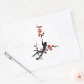 Sticker Rond Peinture chinoise de fleurs, fleurs de prune (Enveloppe)
