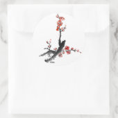 Sticker Rond Peinture chinoise de fleurs, fleurs de prune (Sac)