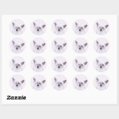 Sticker Rond Peinture chinoise en poudre - Art Chien (Feuille)