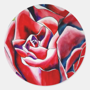 Sticker Rond Peinture d'aquarelle rose Roses