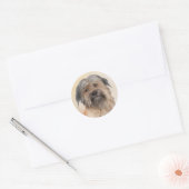 Sticker Rond Peinture de berger pyrénéenne - Cute Original Chie (Enveloppe)