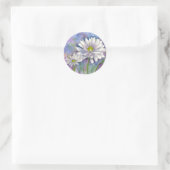 Sticker Rond Peinture de bouquet de marguerite (Sac)