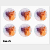 Sticker Rond Peinture de chiot malinois - Mechelaar (Feuille)