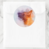 Sticker Rond Peinture de chiot malinois - Mechelaar (Sac)