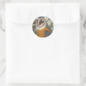 Sticker Rond Peinture de Chouette vintage (Sac)