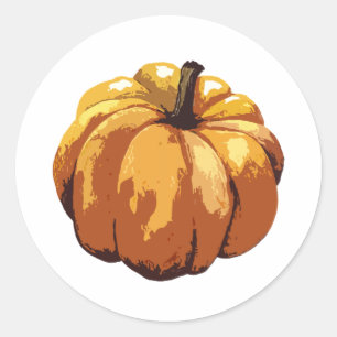 Sticker Rond Peinture de citrouille