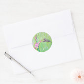 Sticker Rond Peinture de colibri et de gladioli (Enveloppe)