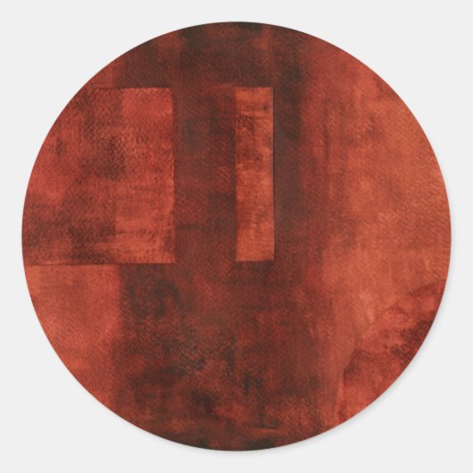 Sticker Rond Peinture de Crimson profonde avec formes géométriq (Devant)