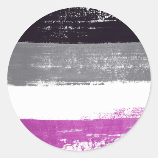 Sticker Rond Peinture de fierté asexuée (Devant)