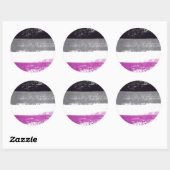 Sticker Rond Peinture de fierté asexuée (Feuille)