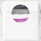 Sticker Rond Peinture de fierté asexuée (Sac)