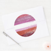 Sticker Rond Peinture de fierté lesbienne (Enveloppe)