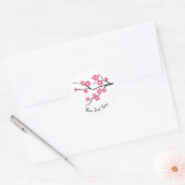Sticker Rond Peinture de fleur de prunier (Enveloppe)