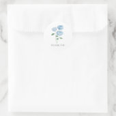 Sticker Rond Peinture de Fleur d'Hortensia Bleu Merci (Sac)