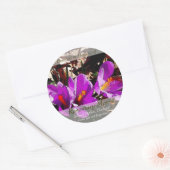 Sticker Rond Peinture de fleurs de printemps ~ Don en Mémoire d (Enveloppe)