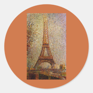 Sticker Rond Peinture de Georges Seurat : La Tour Eiffel (1889)