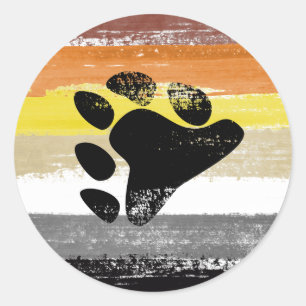 Sticker Rond Peinture de la fiole d'ours