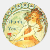 Sticker Rond Peinture. De la série Arts de Mucha (Devant)