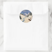 Sticker Rond Peinture de montagne Wilderness Cabine (Sac)