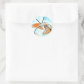 Sticker Rond Peinture de papillon de colibri (Sac)