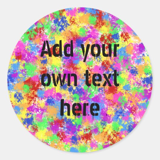 Sticker Rond Peinture de peinture arc-en-ciel de couleur vive A (Devant)