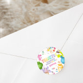 Sticker Rond Peinture de poterie fête d'anniversaire