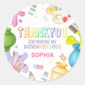 Sticker Rond Peinture de poterie fête d'anniversaire (Devant)