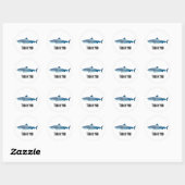 Sticker Rond Peinture de requin Merci côtier (Feuille)