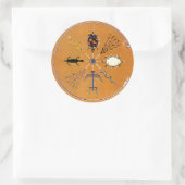 Sticker Rond Peinture de sable Tribal amérindien (Sac)