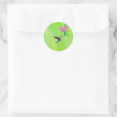 Sticker Rond Peinture des colibris et des petits pois (Sac)