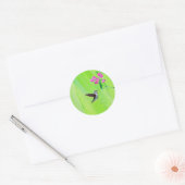 Sticker Rond Peinture des colibris et des petits pois (Enveloppe)