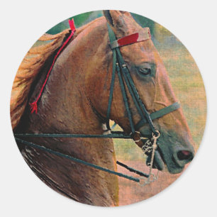 Sticker Rond Peinture des Faux selles