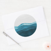 Sticker Rond Peinture des vagues (Enveloppe)