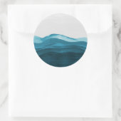 Sticker Rond Peinture des vagues (Sac)