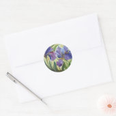 Sticker Rond Peinture d'iris romantique (Enveloppe)