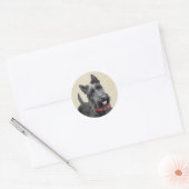 Sticker Rond Peinture écossaise Terrier - Cute Original Chien A (Enveloppe)