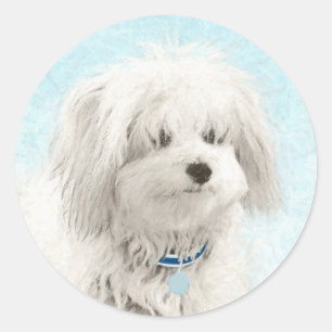 Sticker Rond Peinture en coton de Tuléar - Joli art original po