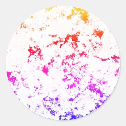 Sticker Rond Peinture en marbre rose orange violet Abstrait (Devant)