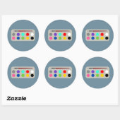 Sticker Rond Peinture Ensemble Et Peinture Brassage (Feuille)