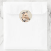Sticker Rond Peinture Greyhound - Cute Original Chien Art (Sac)