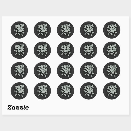 Sticker Rond Peinture gris cendré (Feuille)