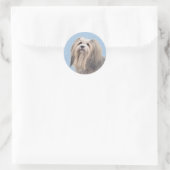 Sticker Rond Peinture Havanaise (Argent) - Cute Original Chien (Sac)