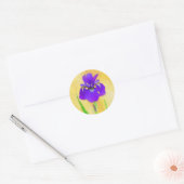 Sticker Rond Peinture Iris à pois pourpre - Chien original mign (Enveloppe)