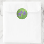 Sticker Rond Peinture Iris Violet - Art Fleur Originale (Sac)