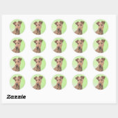 Sticker Rond Peinture Irlandaise Terrier - Cute Original Chien  (Feuille)