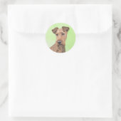Sticker Rond Peinture Irlandaise Terrier - Cute Original Chien  (Sac)