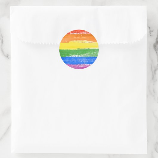 Sticker Rond Peinture LGBT Pride (Sac)