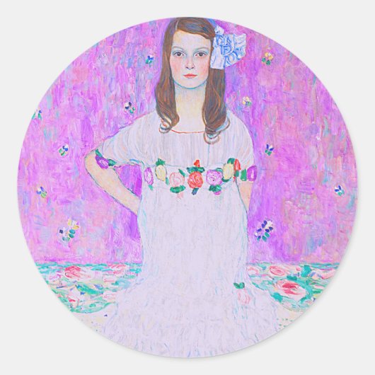 Sticker Rond Peinture Mäda Primavesi de Gustav Klimt (Devant)
