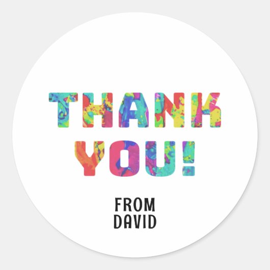 Sticker Rond Peinture Merci (Devant)