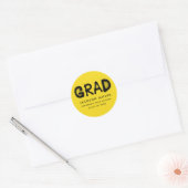 Sticker Rond Peinture moderne en Spray jaune et noir Graduation (Enveloppe)
